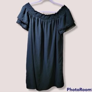 Black Ruffle Peasant Dress from Xhilaration